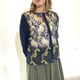 画像21: 刺繍入り　チュールレース　クルーカーデ (21)