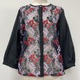 画像10: 刺繍入り　チュールレース　クルーカーデ (10)