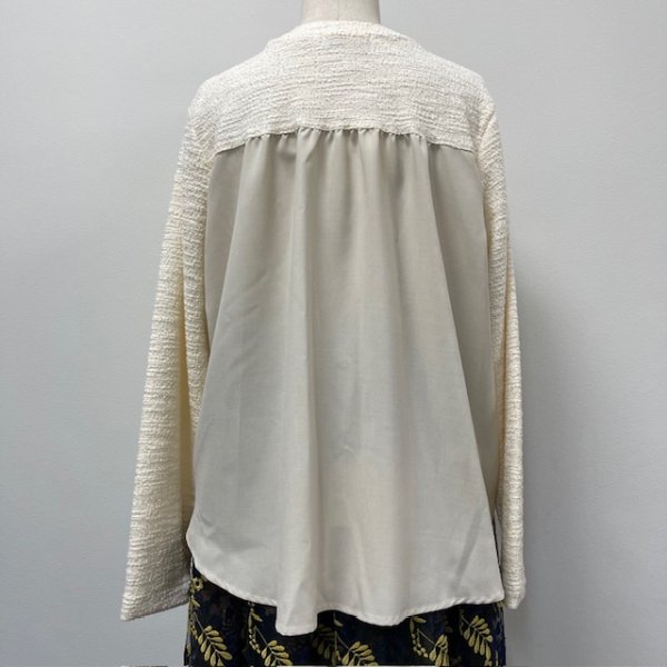 画像4: [cocora]カットソー 布帛使いクルージャケット (4)