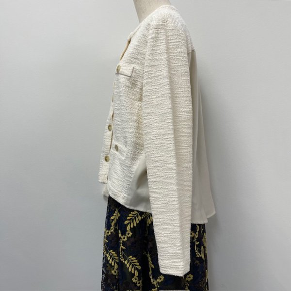 画像3: [cocora]カットソー 布帛使いクルージャケット (3)