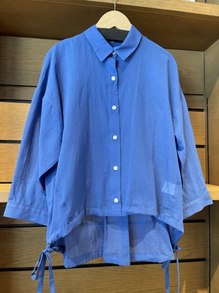画像1: シフォン　ドローストリング　シャツ (1)