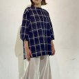 画像3: シャドーチェックバンドカラーシャツ (3)