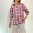 画像1: チェック七分袖シャツ (1)