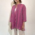 画像2: シャーリング刺繍バンドカラーシャツ (2)