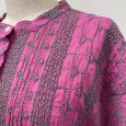 画像9: シャーリング刺繍バンドカラーシャツ (9)