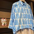 画像1: 招き猫柄　裾ドローストリング　シャツ (1)