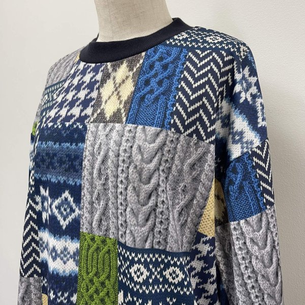 画像14: パッチワーク柄　トレーナー (14)