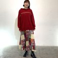 画像3: パッチワーク柄　ウエストリブ　ロングスカート (3)