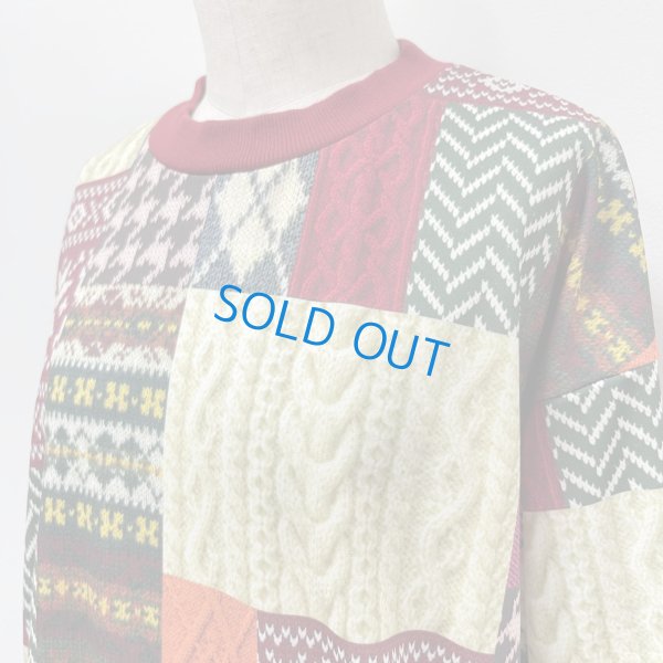 画像12: パッチワーク柄　トレーナー (12)