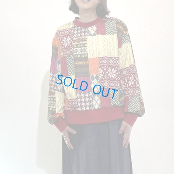 画像7: パッチワーク柄　トレーナー (7)