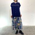 画像4: パッチワーク柄　ウエストリブ　ロングスカート (4)