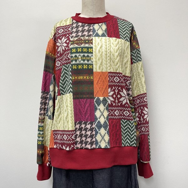 画像7: パッチワーク柄　トレーナー (7)