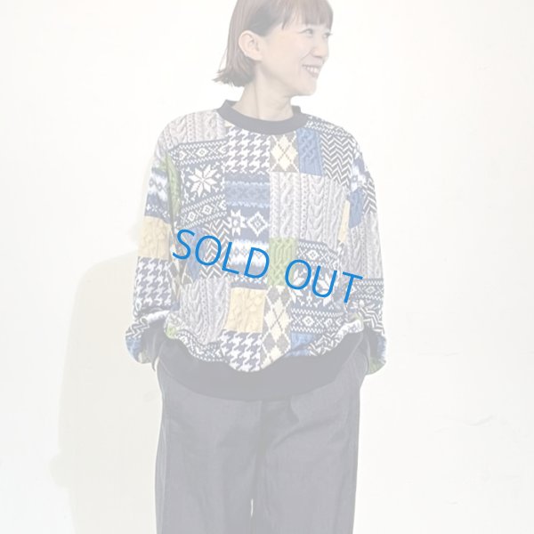 画像1: パッチワーク柄　トレーナー (1)
