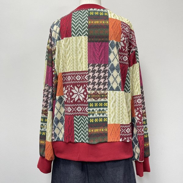 画像8: パッチワーク柄　トレーナー (8)