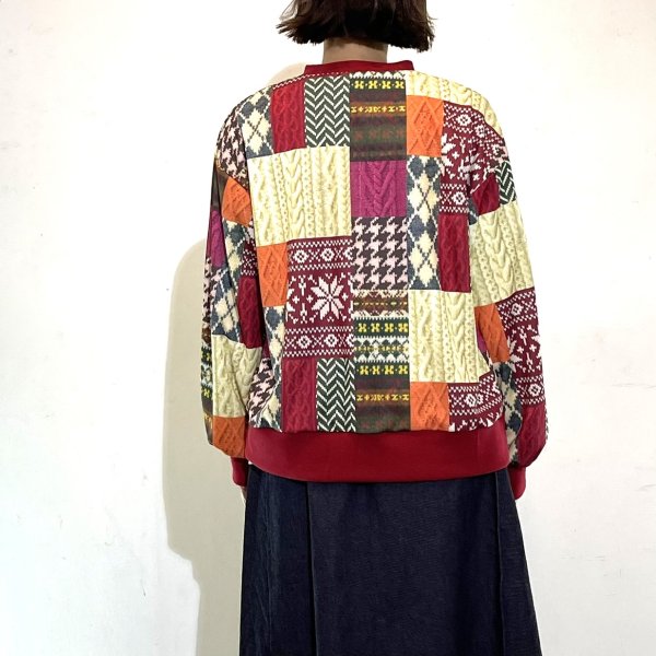 画像2: パッチワーク柄　トレーナー (2)
