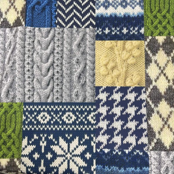 画像13: パッチワーク柄ウエストリブ　裾ドローストリングパンツ (13)