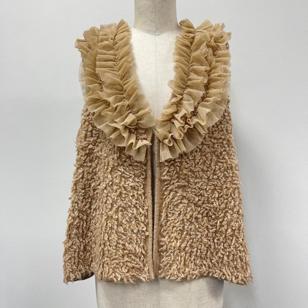 画像14: チュールフリル付き　ニットベスト (14)