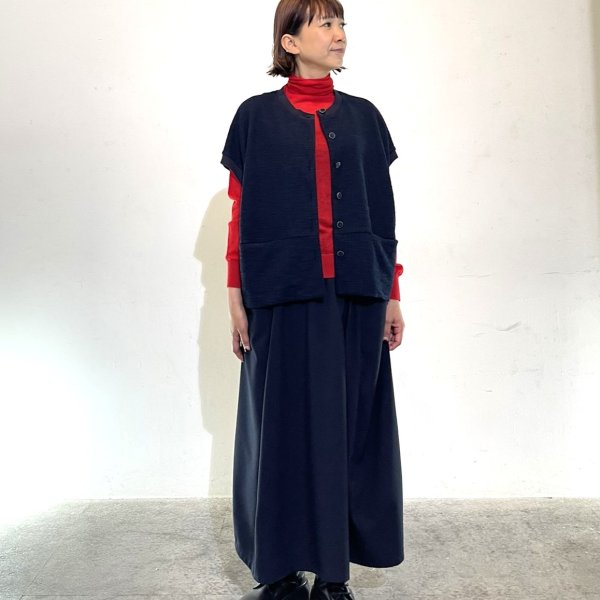画像3: ツイード調異素材　ワイドベスト (3)