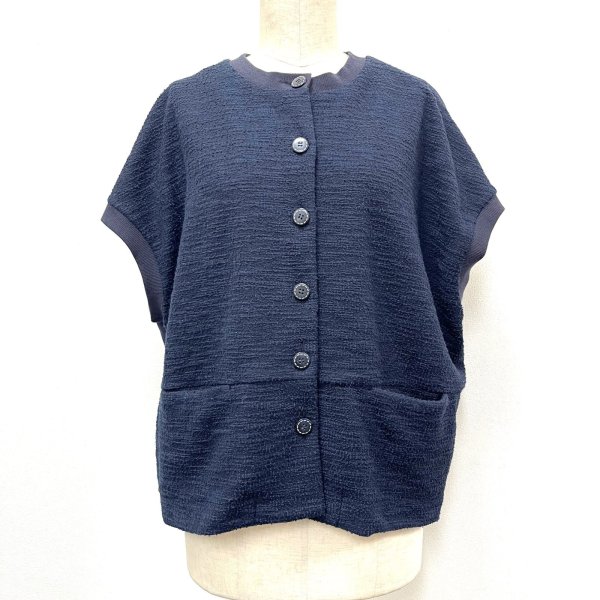 画像7: ツイード調異素材　ワイドベスト (7)