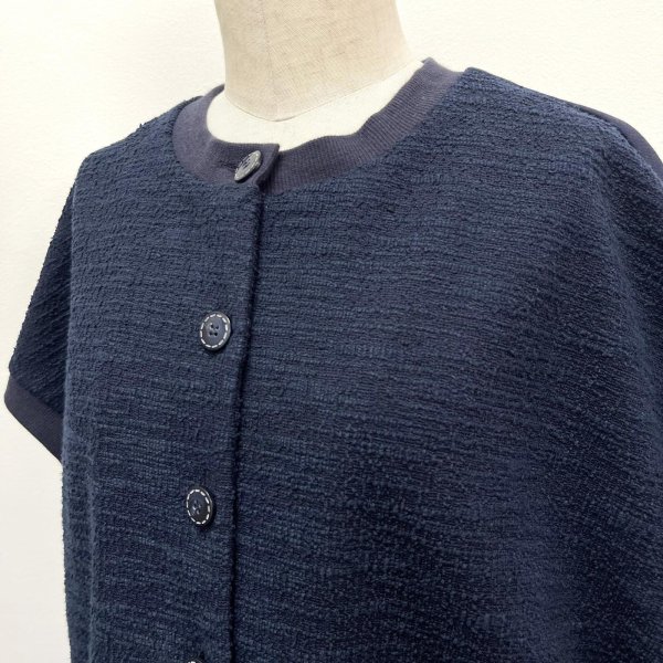 画像6: ツイード調異素材　ワイドベスト (6)