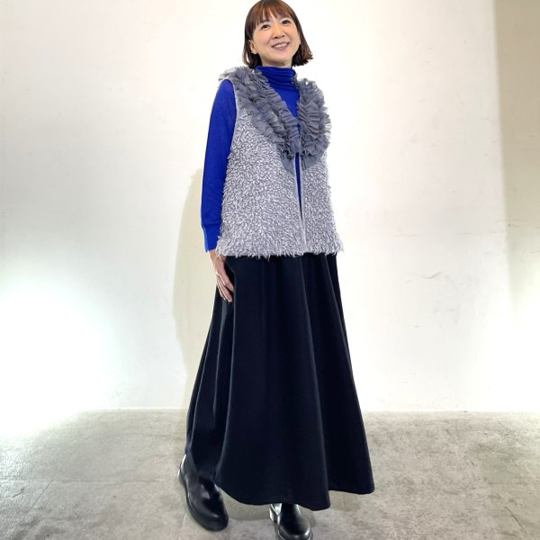 画像8: チュールフリル付き　ニットベスト (8)