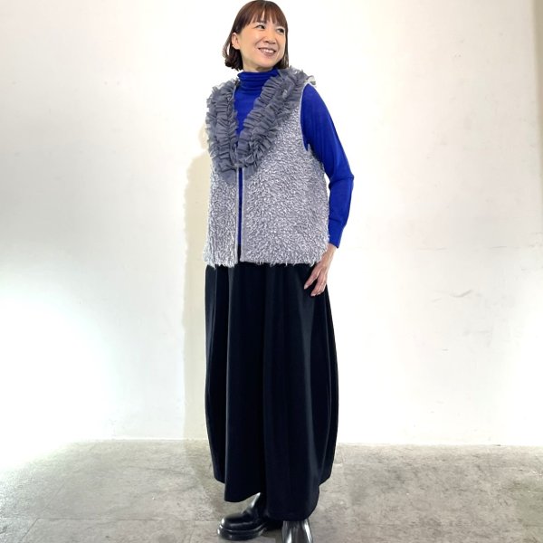 画像9: チュールフリル付き　ニットベスト (9)
