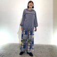 画像3: パッチワーク柄ウエストリブ　裾ドローストリングパンツ (3)