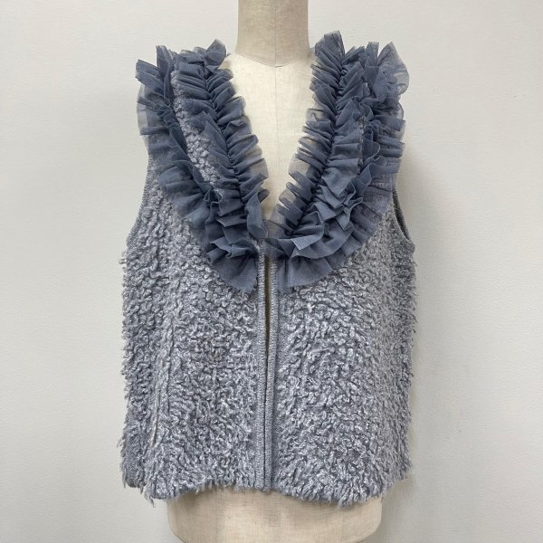 画像13: チュールフリル付き　ニットベスト (13)