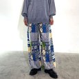 画像2: パッチワーク柄ウエストリブ　裾ドローストリングパンツ (2)