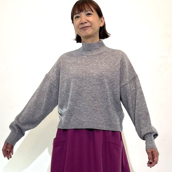 画像2: 中空糸　12G　ハイネックニット (2)