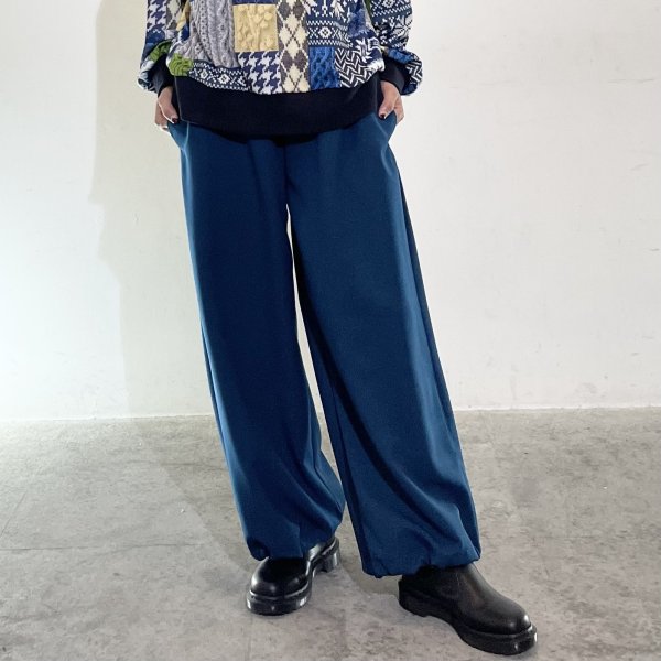 画像1: 裾ドローストリング　ウエストリブパンツ (1)