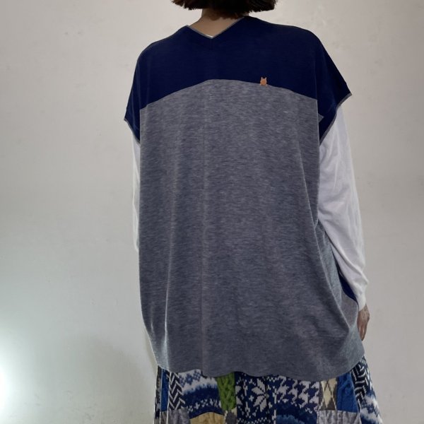 画像6: 猫刺繍　2WAY ベスト (6)