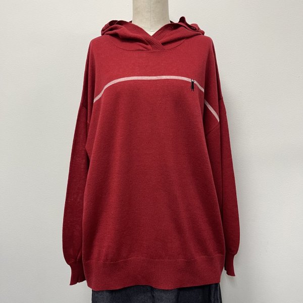 画像4: 猫刺繍入りフード付きプルオーバー (4)