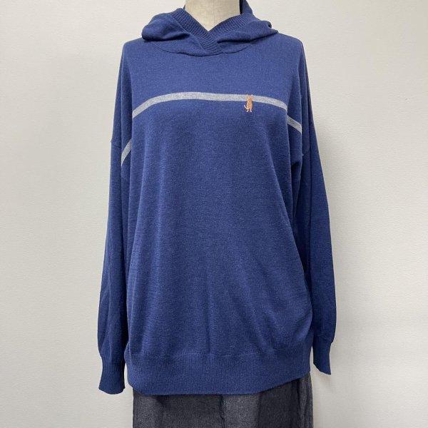 画像8: 猫刺繍入りフード付きプルオーバー (8)