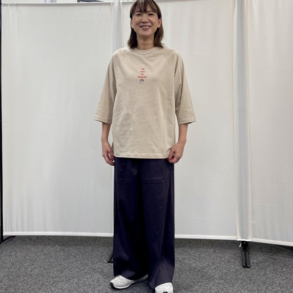 画像9: "no rain no rainbow" 刺繍入り　七分袖　ラグランＴシャツ (9)