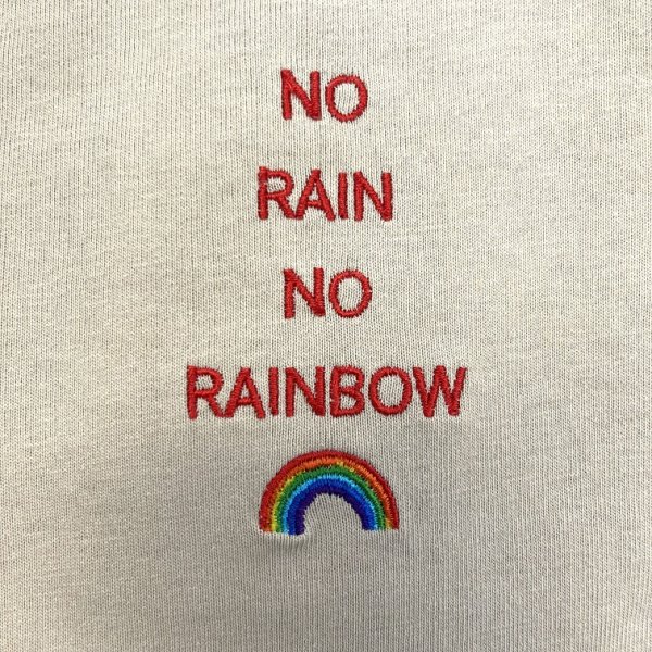 画像10: "no rain no rainbow" 刺繍入り　七分袖　ラグランＴシャツ (10)