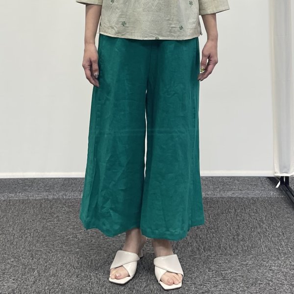 画像1: ウエストリブ　麻　箱パンツ (1)