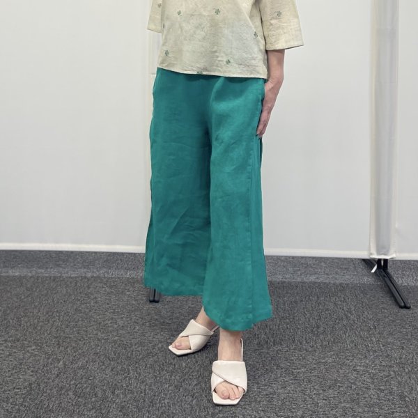 画像2: ウエストリブ　麻　箱パンツ (2)