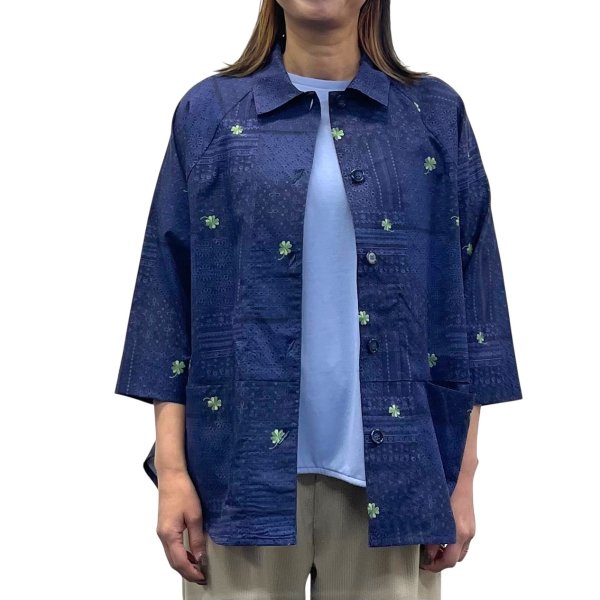 画像7: レース＆クローバー刺繡プリント　ラグランシャツ (7)