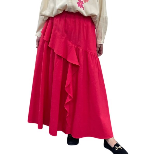 画像6: アシンメトリーフリルロングスカート (6)