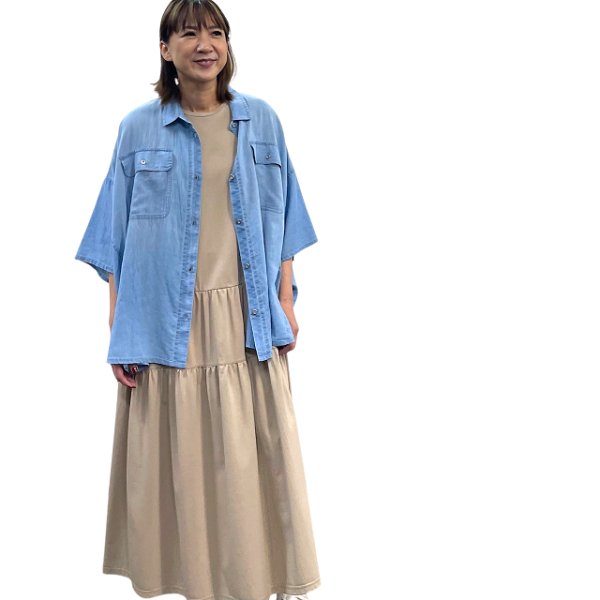 画像5: シアーデニムBIG　スクエアシャツ (5)