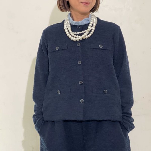 画像13: [cocora]カットソー 布帛使いクルージャケット (13)