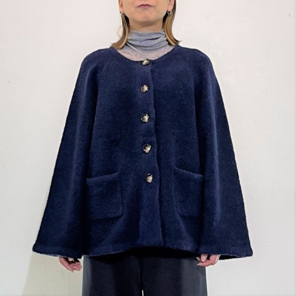 画像2: [cocora]ニット 袖開きニットジャケット (2)