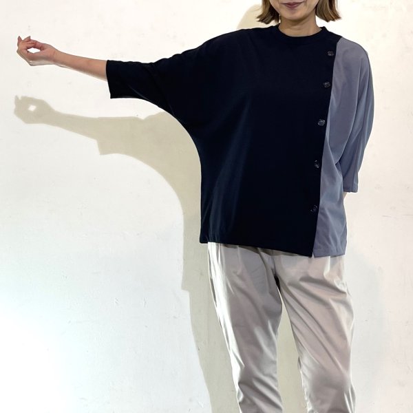 画像2:  吸水速乾 釦あきドルマンTシャツ (2)